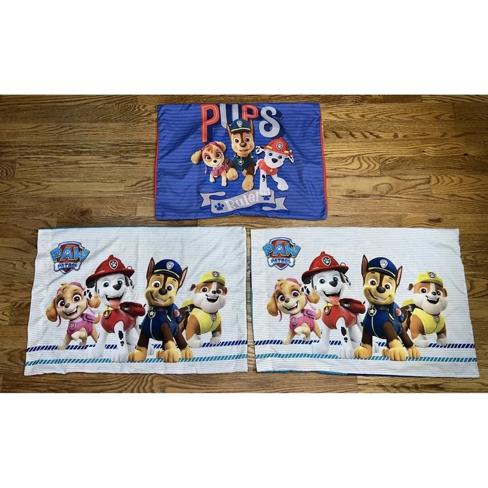 Paw Patrol Full‎ Size Reversible Comforter Blanket Fitted Sheet 3 Pillowcases